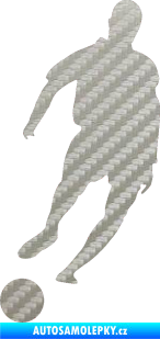 Samolepka Fotbalista 007 levá 3D karbon stříbrný
