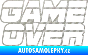 Samolepka Game over nad sebou 002 3D karbon stříbrný