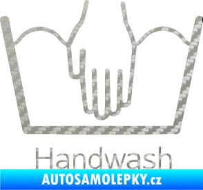 Samolepka Handwash ruční mytí 3D karbon stříbrný