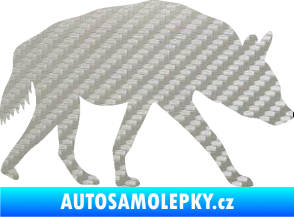Samolepka Hyena 001 pravá 3D karbon stříbrný