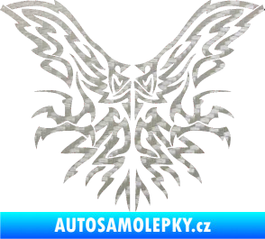 Samolepka Kapota 037 tatto dravec 3D karbon stříbrný