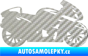 Samolepka Motorka 048 pravá silniční 3D karbon stříbrný