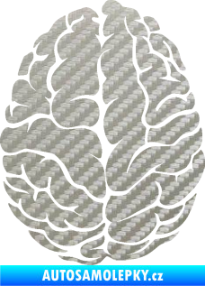 Samolepka Mozek 001 levá 3D karbon stříbrný