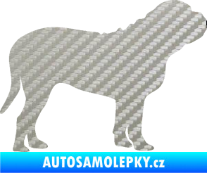 Samolepka Pes 170 pravá Bordeauxská doga 3D karbon stříbrný