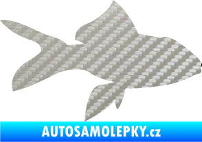 Samolepka Ryba 002 pravá 3D karbon stříbrný