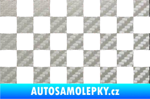 Samolepka Šachovnice 002 3D karbon stříbrný