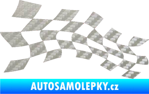 Samolepka Šachovnice 019 3D karbon stříbrný
