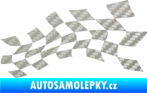 Samolepka Šachovnice 020 3D karbon stříbrný