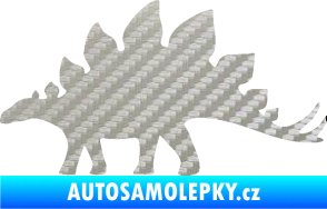 Samolepka Stegosaurus 001 levá 3D karbon stříbrný