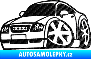 Samolepka Audi TT karikatura levá 3D karbon černý