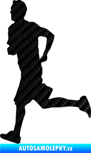 Samolepka Běžec 001 levá 3D karbon černý