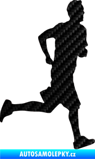 Samolepka Běžec 001 pravá 3D karbon černý