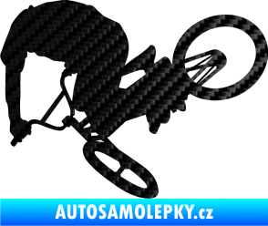 Samolepka Biker 001 levá 3D karbon černý