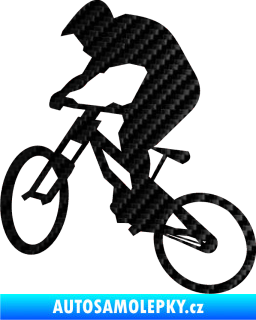 Samolepka Biker 002 levá 3D karbon černý
