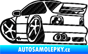 Samolepka BMW e46 karikatura levá 3D karbon černý