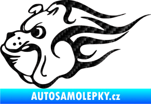 Samolepka Buldočák levá hlava buldoka 3D karbon černý