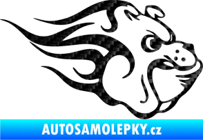 Samolepka Buldočák pravá hlava buldoka 3D karbon černý