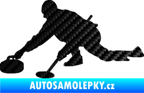 Samolepka Curling 003 levá 3D karbon černý