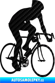 Samolepka Cyklista 001 pravá 3D karbon černý