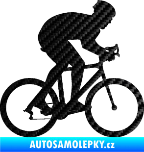 Samolepka Cyklista 008 pravá 3D karbon černý