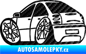 Samolepka Fiat Bravo karikatura levá 3D karbon černý