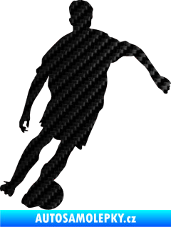 Samolepka Fotbalista 001 pravá 3D karbon černý