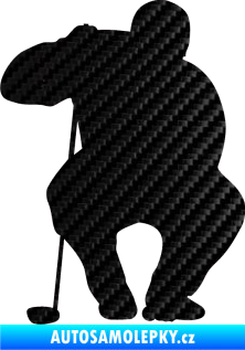 Samolepka Golfista 006 levá 3D karbon černý