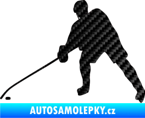 Samolepka Hokejista 002 levá 3D karbon černý