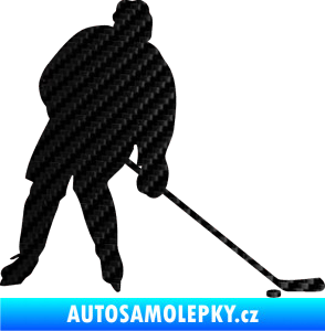 Samolepka Hokejista 005 pravá 3D karbon černý