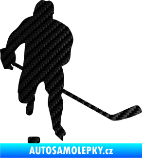Samolepka Hokejista 008 pravá 3D karbon černý
