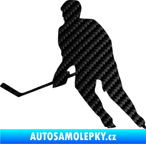 Samolepka Hokejista 013 levá 3D karbon černý