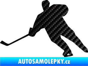 Samolepka Hokejista 014 levá 3D karbon černý