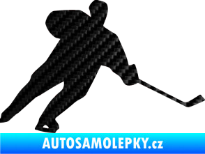 Samolepka Hokejista 014 pravá 3D karbon černý