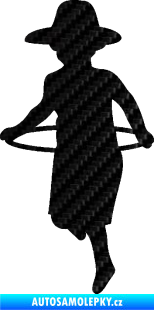 Samolepka Hula Hop 001 levá dítě s obručí 3D karbon černý