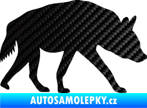 Samolepka Hyena 001 pravá 3D karbon černý