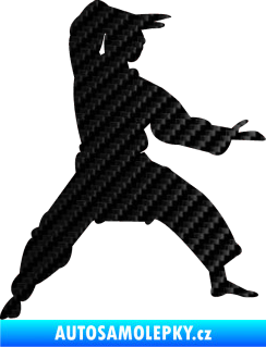 Samolepka Karate 006 pravá 3D karbon černý