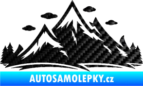 Samolepka Krajina hory 002 pravá 3D karbon černý