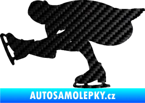 Samolepka Krasobruslení 007 levá krasobruslařka 3D karbon černý