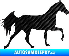 Samolepka Kůň 001 pravá 3D karbon černý