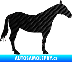 Samolepka Kůň 005 pravá 3D karbon černý
