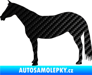 Samolepka Kůň 007 levá 3D karbon černý