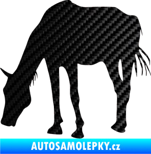 Samolepka Kůň 008 levá 3D karbon černý