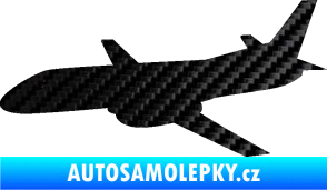 Samolepka Letadlo 004 levá 3D karbon černý
