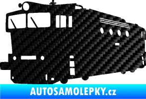 Samolepka Lokomotiva 001 levá 3D karbon černý