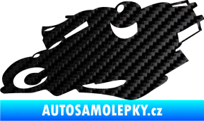 Samolepka Motorka 007 levá silniční motorky 3D karbon černý