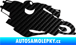 Samolepka Motorka 007 pravá silniční motorky 3D karbon černý