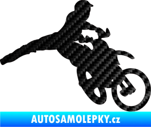 Samolepka Motorka 030 pravá motokros 3D karbon černý