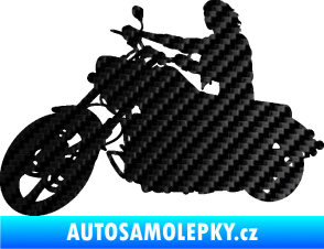 Samolepka Motorka 050 levá 3D karbon černý