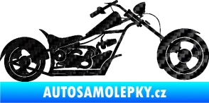 Samolepka Motorka chopper 001 pravá 3D karbon černý
