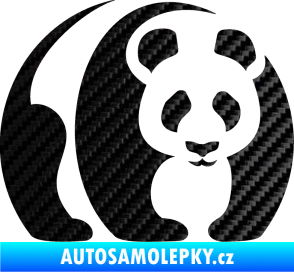 Samolepka Panda 001 pravá 3D karbon černý
